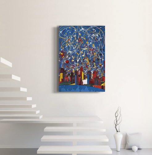 "Nyårsafton" / "New Year's Eve" (2023), on wall. 