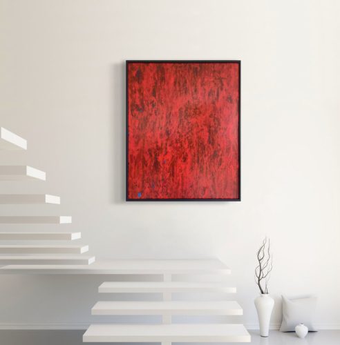 "Röd #3" / "Red #3" (2023), on wall. 